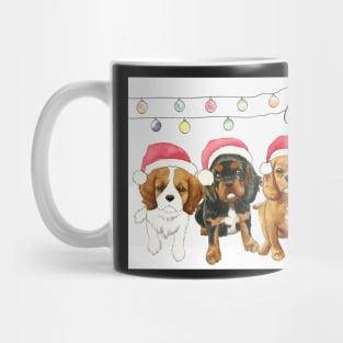 Cavalier King Charles Spaniel Christmas Card - Puppies Mug